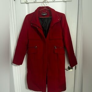Karl Lagerfeld Vibrant Red Trench Coat